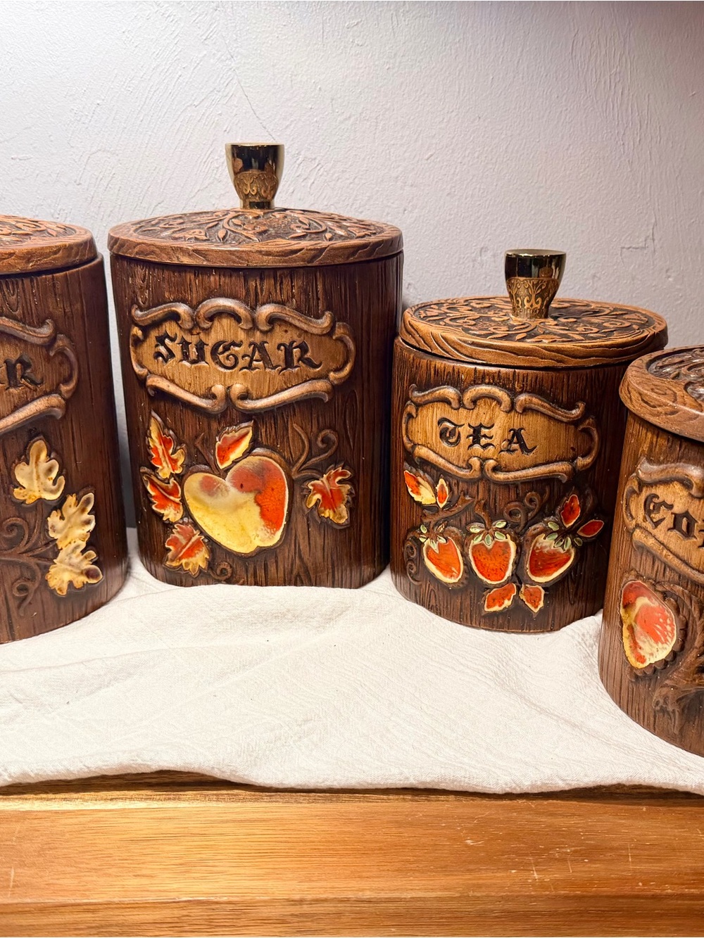 Vintage 1970s Treasure Craft Canister Set - Picture 2 of 7